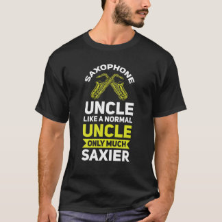 Mens Saxophone Uncle Like A Normal Uncle Saxophone T-Shirt