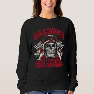 Mens  Saying Biker  Grandpa Ride Motorcycle  Skull Sweatshirt