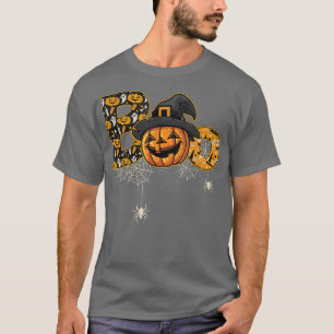 Mens Scary Halloween Boo Owl With Spider Bat Pumpk T-Shirt