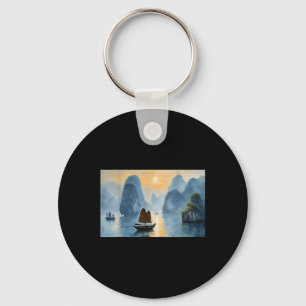 Mens Scenic Vietnam Landscape Ha Long Bay Design Key Ring