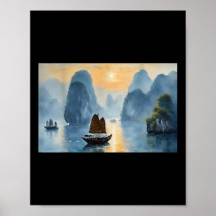 Mens Scenic Vietnam Landscape Ha Long Bay Design Poster