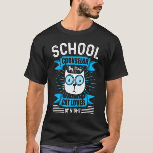 Mens School Counsellor By Day Cat By Night Studen T-Shirt