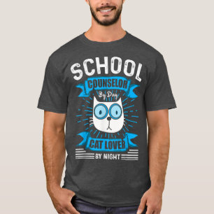 Mens School Counselor By Day Cat Lover By Night St T-Shirt
