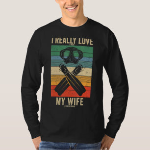 Mens Scuba Diving For Hubby Diver Dad Husband  Scu T-Shirt