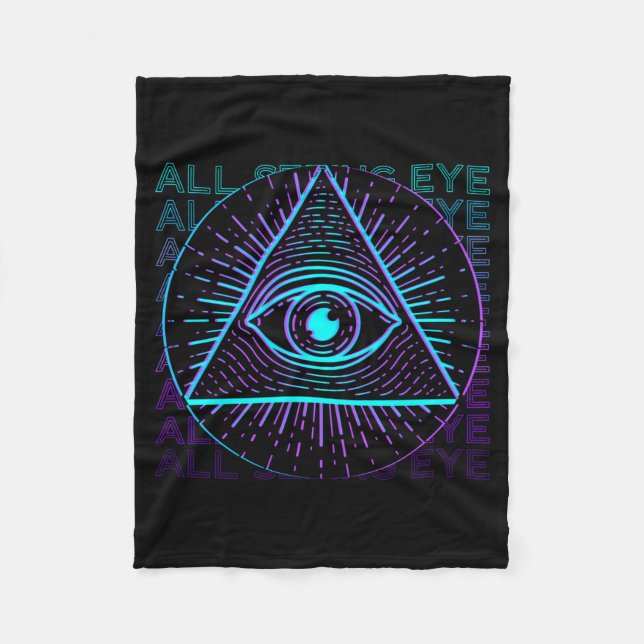 Mens Seeing Eye Retro Seeing Eye Performance Fleece Blanket (Front)