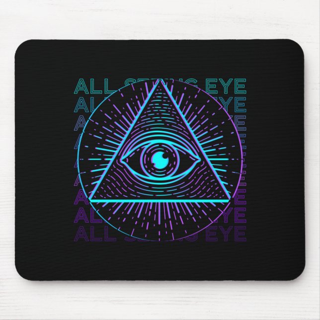 Mens Seeing Eye Retro Seeing Eye Performance Mouse Pad (Front)