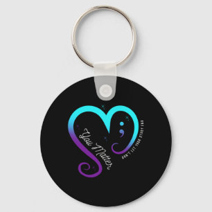 Mens Semicolon Mental Health Awareness Suicide Key Ring
