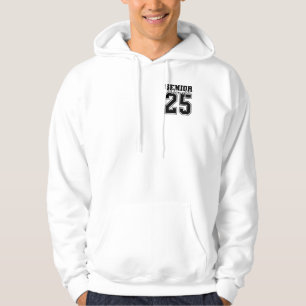 Men's Senior Class of 2025 White and Black Hoodie