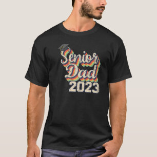 Mens Senior Dad 2023 Retro Class Of 2023 Dad Gradu T-Shirt