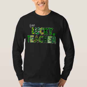 Mens Shamrock One Lucky Teacher St  Patrick S Day  T-Shirt