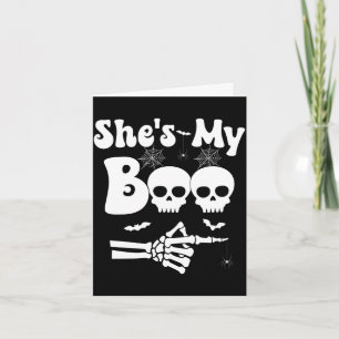 Mens she’s boo skeleton couples matching couple card