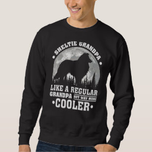 Mens Sheltie Grandpa  Moon Vintage Sheltie Dog Fat Sweatshirt