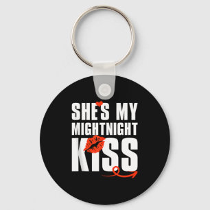 Mens She's My Midnight Kiss Happy New Year Matchin Key Ring