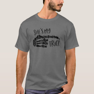Mens She's My Trick He's My Treat Matching Couple T-Shirt