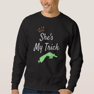 Mens Shes My Trick Zombie Matching Couple Hallowee Sweatshirt