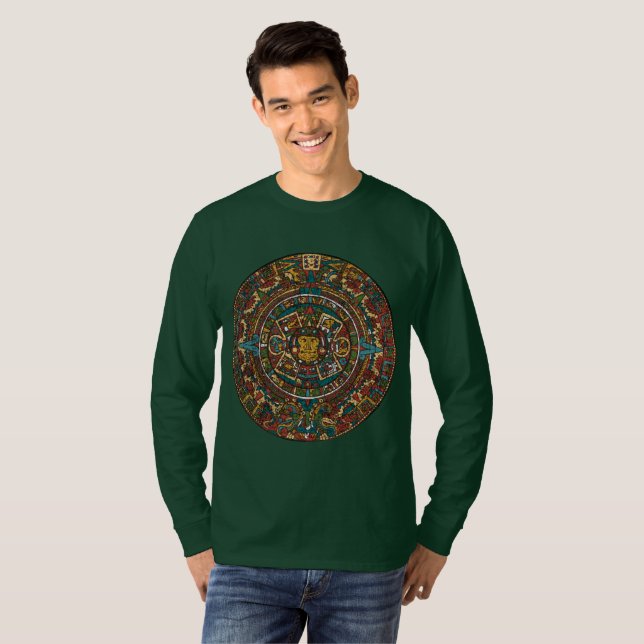 Men's Shirt, Aztec Design T-Shirt (Front Full)