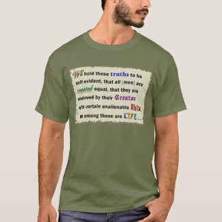 Men's shirts with a declaration.