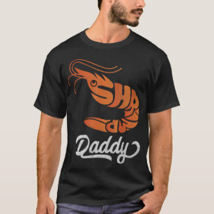 Mens Shrimp Daddy Retro Vintage Orange Shrimp Aqua T-Shirt