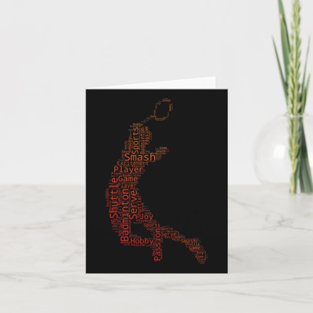 Mens Shuttle Badminton Squash Badminton Player  Card (Front)