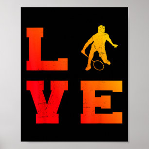 Mens Shuttle Squash Badminton Player Badminton Poster