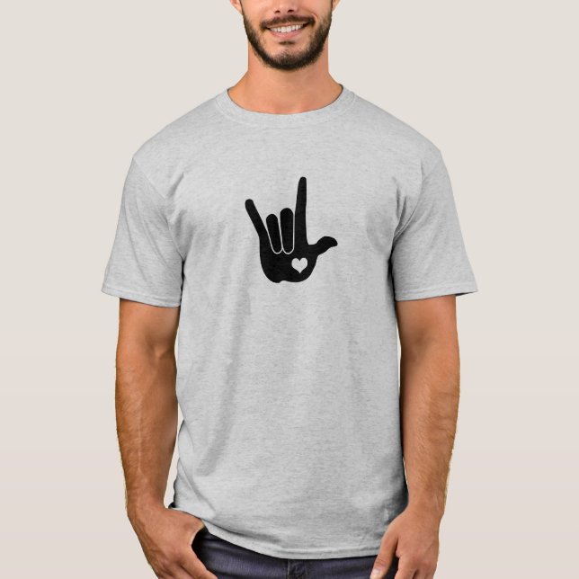 Men's Sign Language Love Hand T-Shirt (Front)