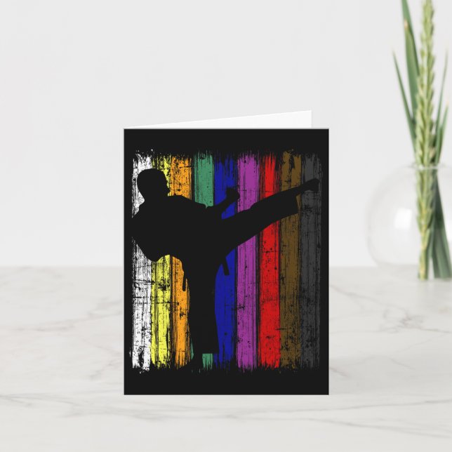 Mens Silhouette Karate Belt Colours  Card (Front)