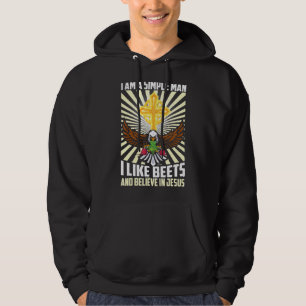 Mens Simple Man Like Beets Beet Believe In Jesus C Hoodie