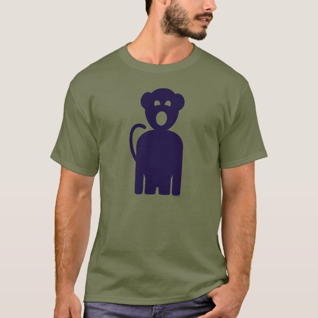 Men's Sing Monkey Logo Crew Neck Colour T-shirt (Front)