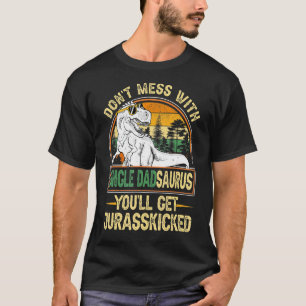 Mens Single Dad Rex Saurus Father's Day Vintage Di T-Shirt