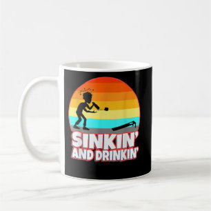 Mens Sinkin and drinkin cornhole Coffee Mug