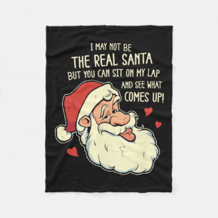 Mens Sit On My Lap Funny Rude Xmas Naughty Christm Fleece Blanket
