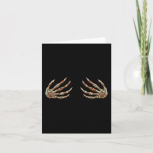 Mens Skeleton Hands Women - Spooky Halloween Rock  Card