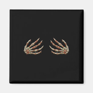Mens Skeleton Hands Women - Spooky Halloween Rock  Magnet