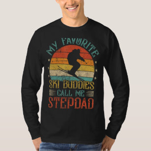 Mens Skiing Sports Vintage Skiing Ski Stepdad Fat T-Shirt