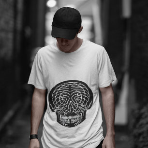 Mens Skull T-Shirt - Abstract Mandelbrot Skull