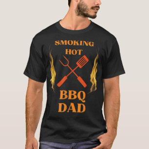 Mens Smoking Hot BBQ DAD Funny Barbecue Cooking &  T-Shirt