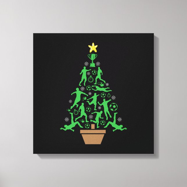 Men's Soccer Christmas Tree Canvas Print (Front)