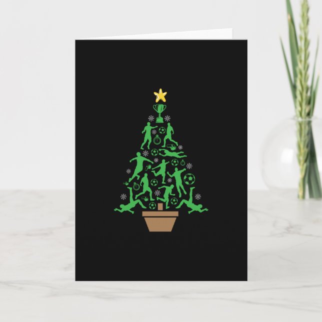 Men's Soccer Christmas Tree Card (Front)
