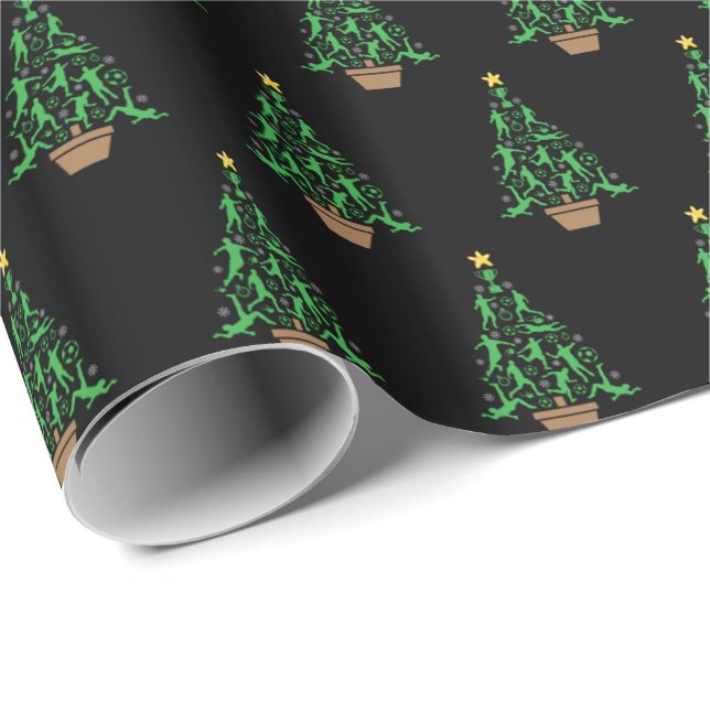Men's Soccer Christmas Tree Wrapping Paper (Roll Corner)