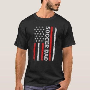 Mens Soccer Dad American Flag Dad Soccer Father's T-Shirt
