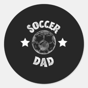 Mens Soccer Dad Family Football Team Player Sport  Classic Round Sticker