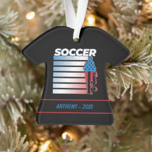Men's Soccer Patriotic USA Flag Ornament