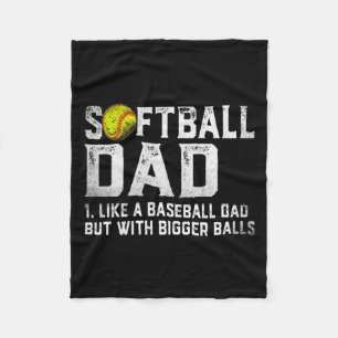 Mens Softball Dad Baseball Bigger Fathers D T Shir Fleece Blanket