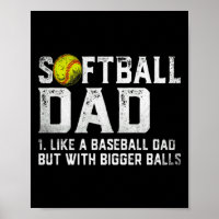 Mens Softball Dad Baseball Bigger Fathers D T Shir