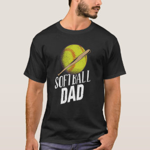 Mens Softball Dad  Softball Player Softball 4 T-Shirt