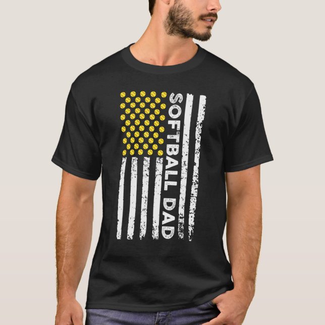 Mens softball dad softball T-Shirt (Front)