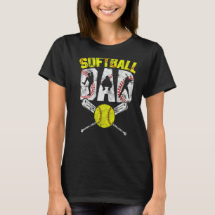 Mens Softball Dad Team Sports Vintage Softball Fo T-Shirt