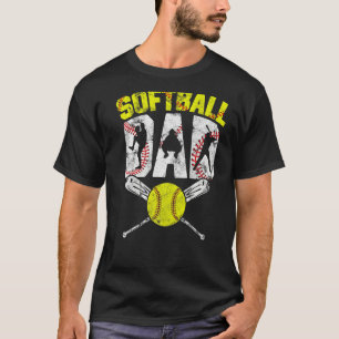 Mens Softball Dad Team Sports Vintage Softball Fo T-Shirt