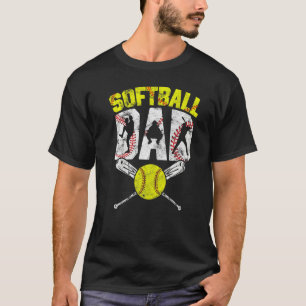 Mens Softball Dad Team Sports Vintage Softball Fo T-Shirt