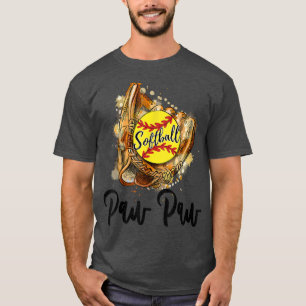 Mens Softball Paw Paw  T-Shirt